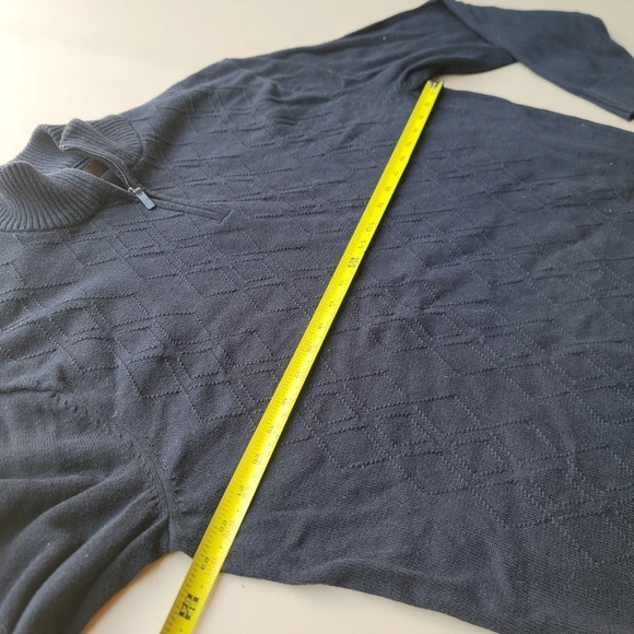 Perry Ellis Mens 1/4 Zip Classic Fit Stretch Knit Pullover Sweater Black Sz L - Picture 6 of 8